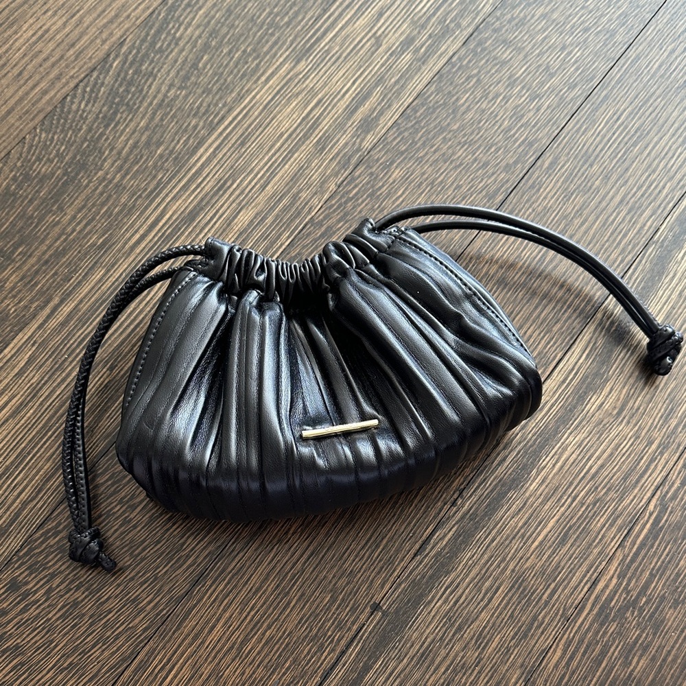 Calvin Klein Black Gathered Wristlet